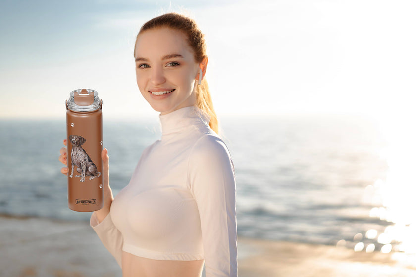 German Shorthair Pointer Stainless Steel Water Bottle 24 Oz. Serengeti