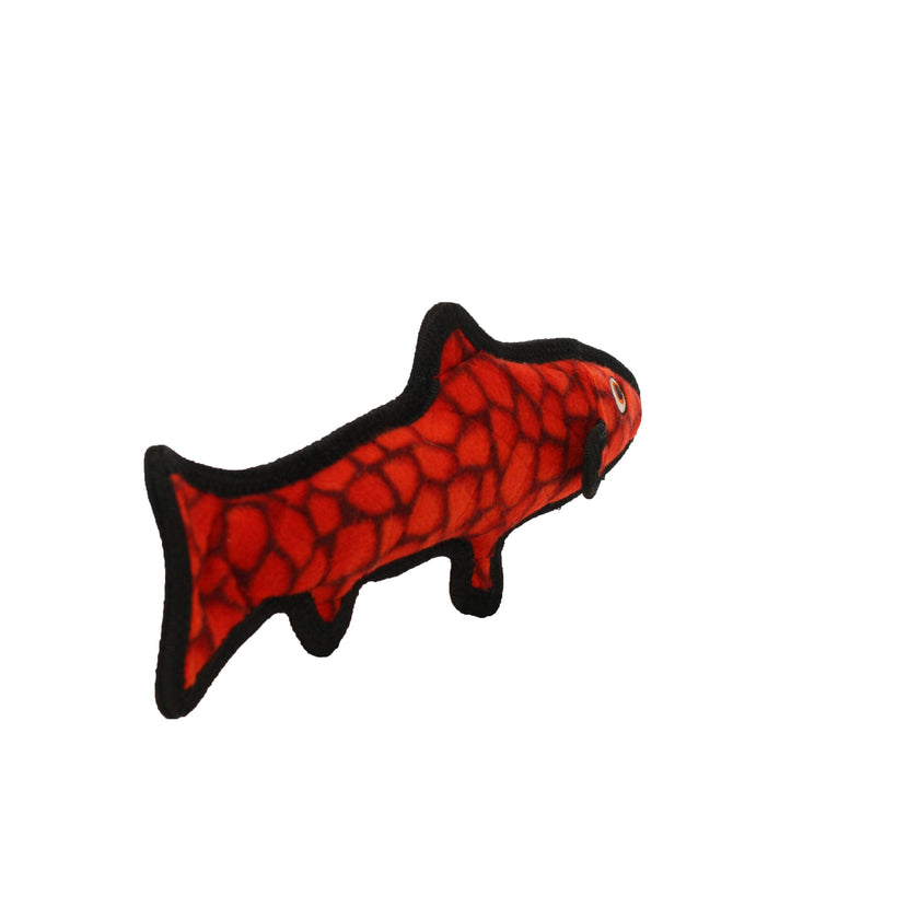 Tuffy Ocean Trout - Red, Durable, Tough, Squeaky Dog Toy
