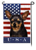 Chihuahua SH Black & Tan True Blue Garden Flag