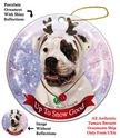 American Bulldog Brindle Eye Dog Porcelain Ornament