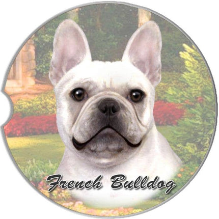 French Bulldog, White Car Coaster