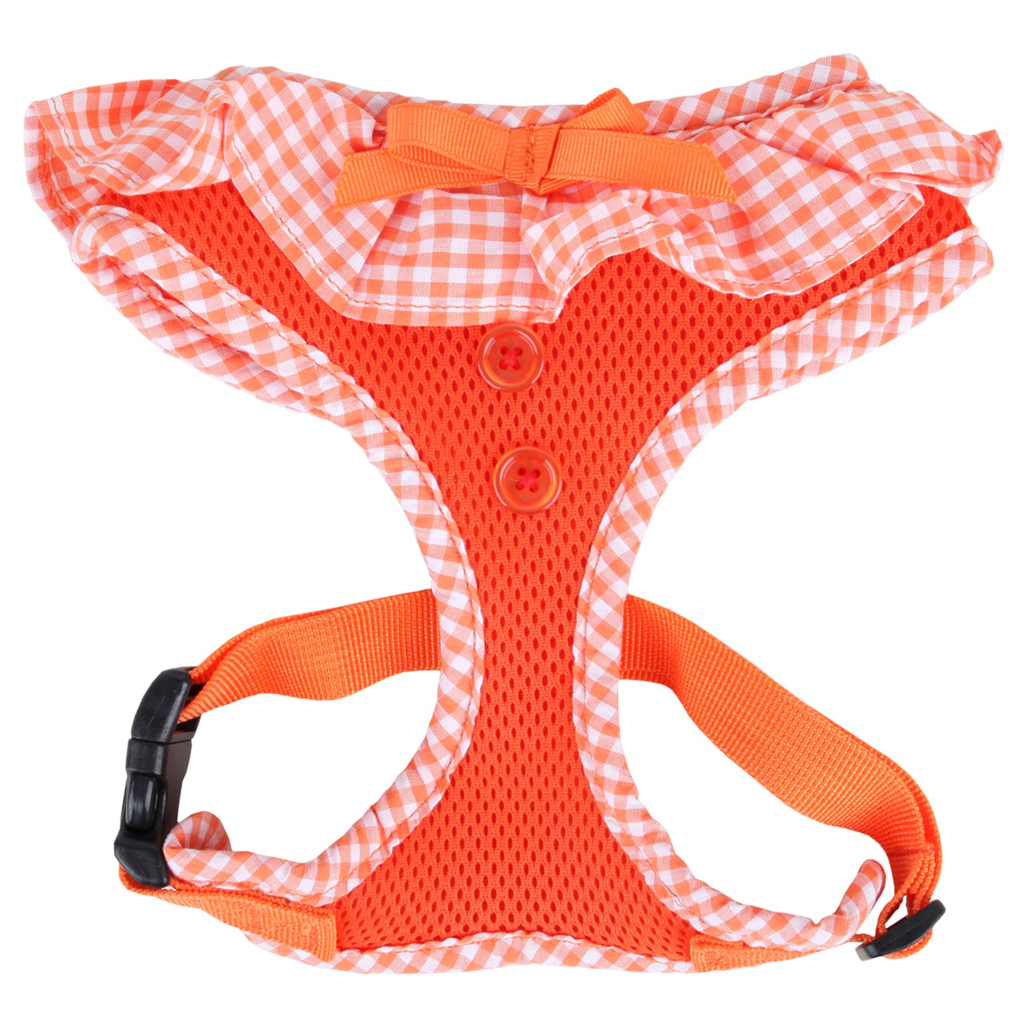 Checkered Ruffle Dog Harness Over-the-Head Vivien