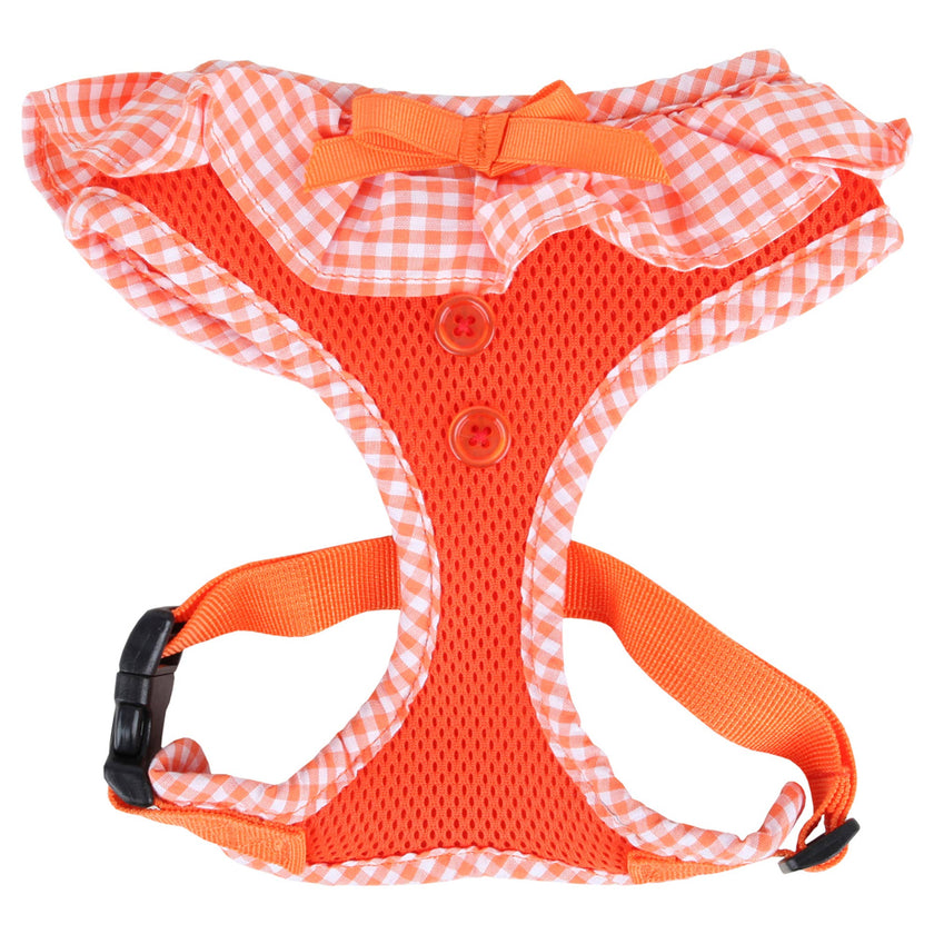 Checkered Ruffle Dog Harness Over-the-Head Vivien