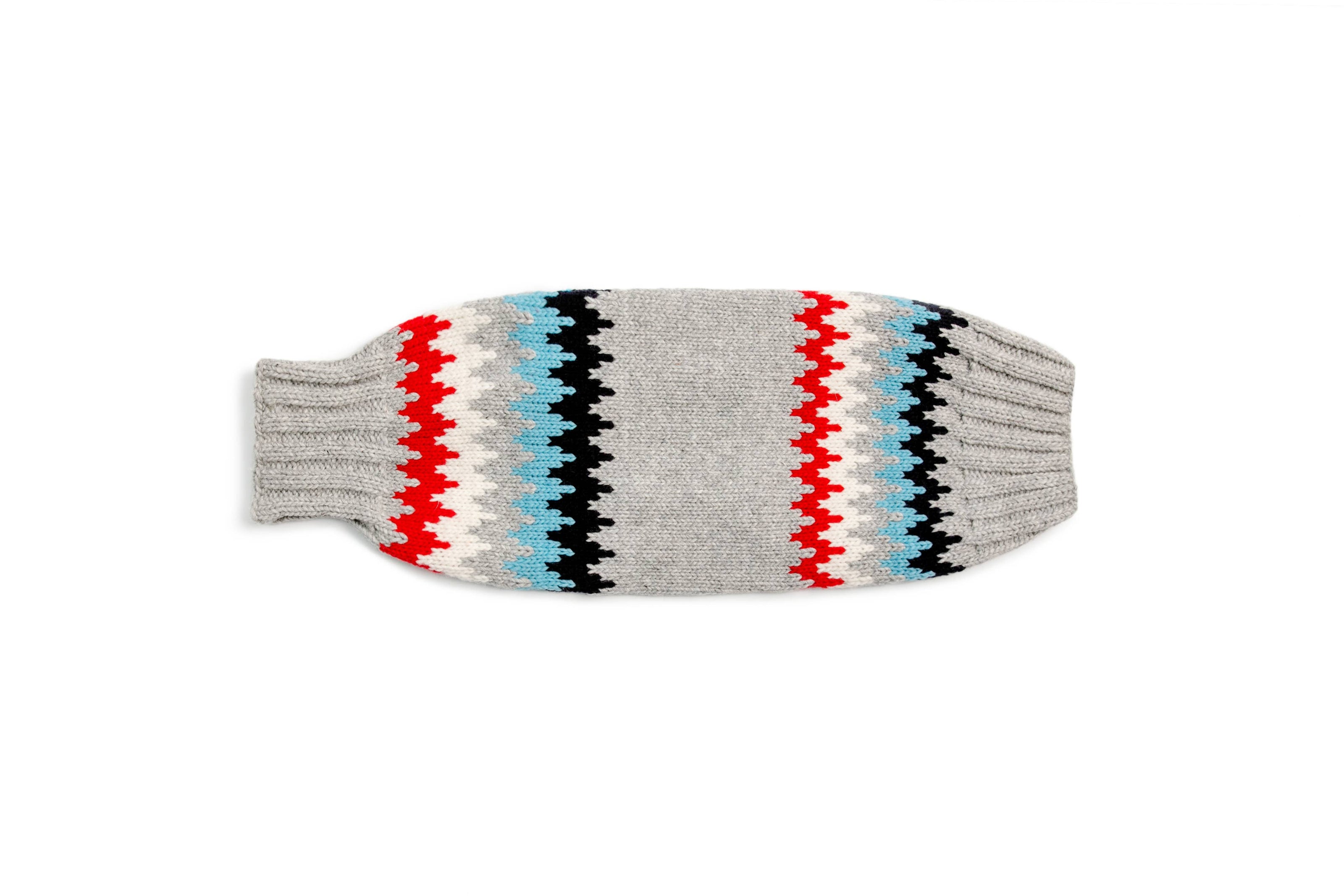 Grey Chevron Dog Wool Sweater