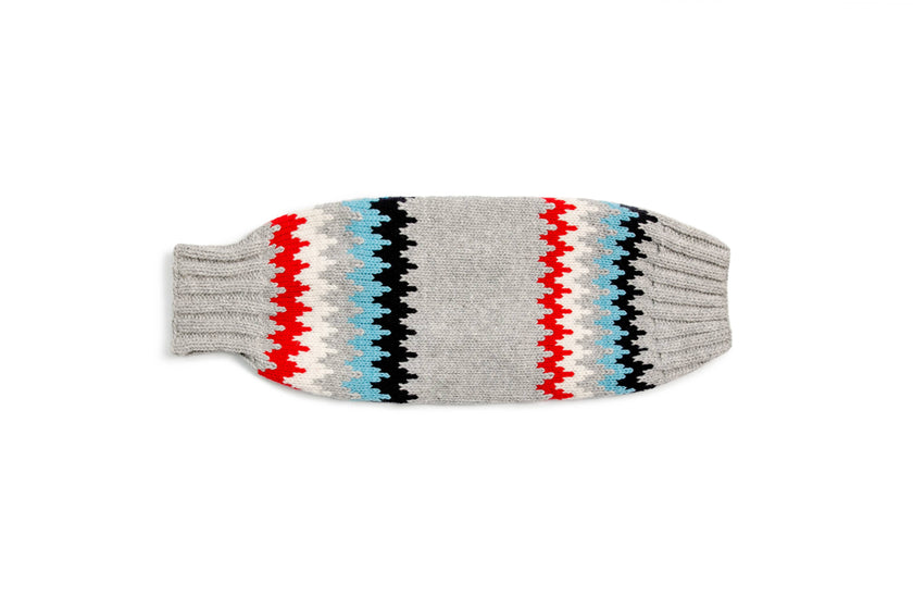 Grey Chevron Dog Wool Pet Sweater
