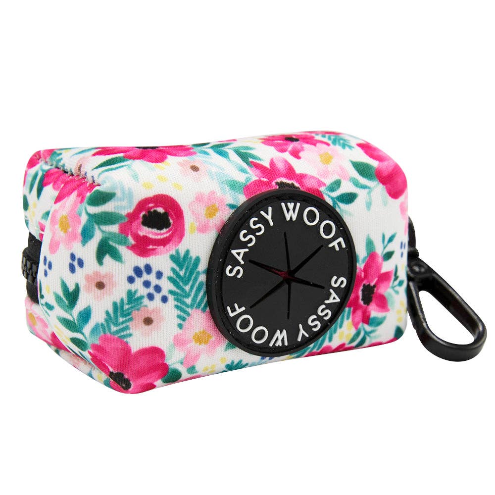 Dog Waste Bag Holder Floral Frenzy With Clasp