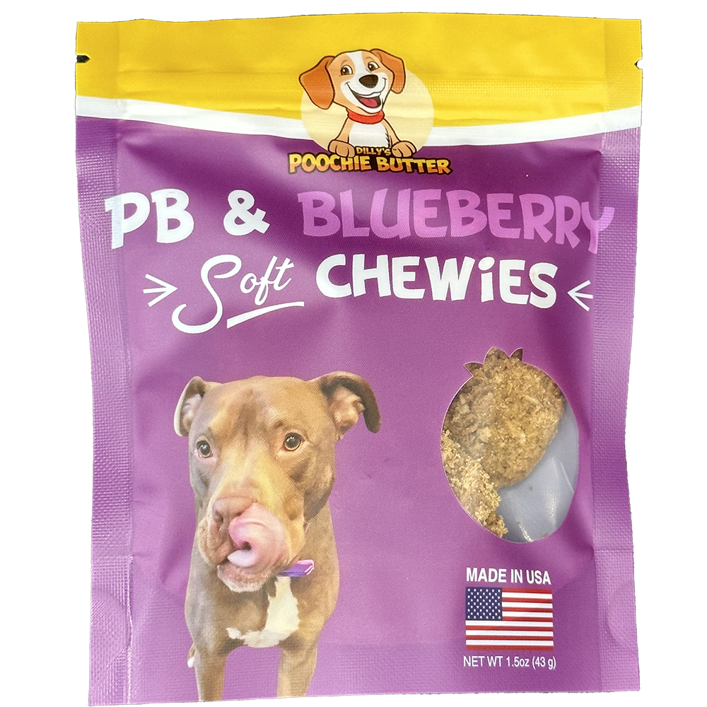 8oz Peanut Butter & Blueberry Soft Chewy Dog Treats