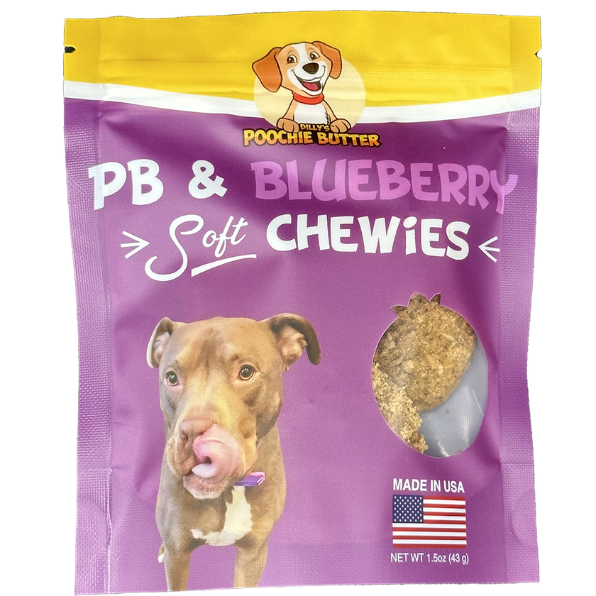 8oz Peanut Butter & Blueberry Soft Chewy Dog Treats