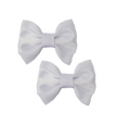 Formal White Hair Bows - 2 bows per card