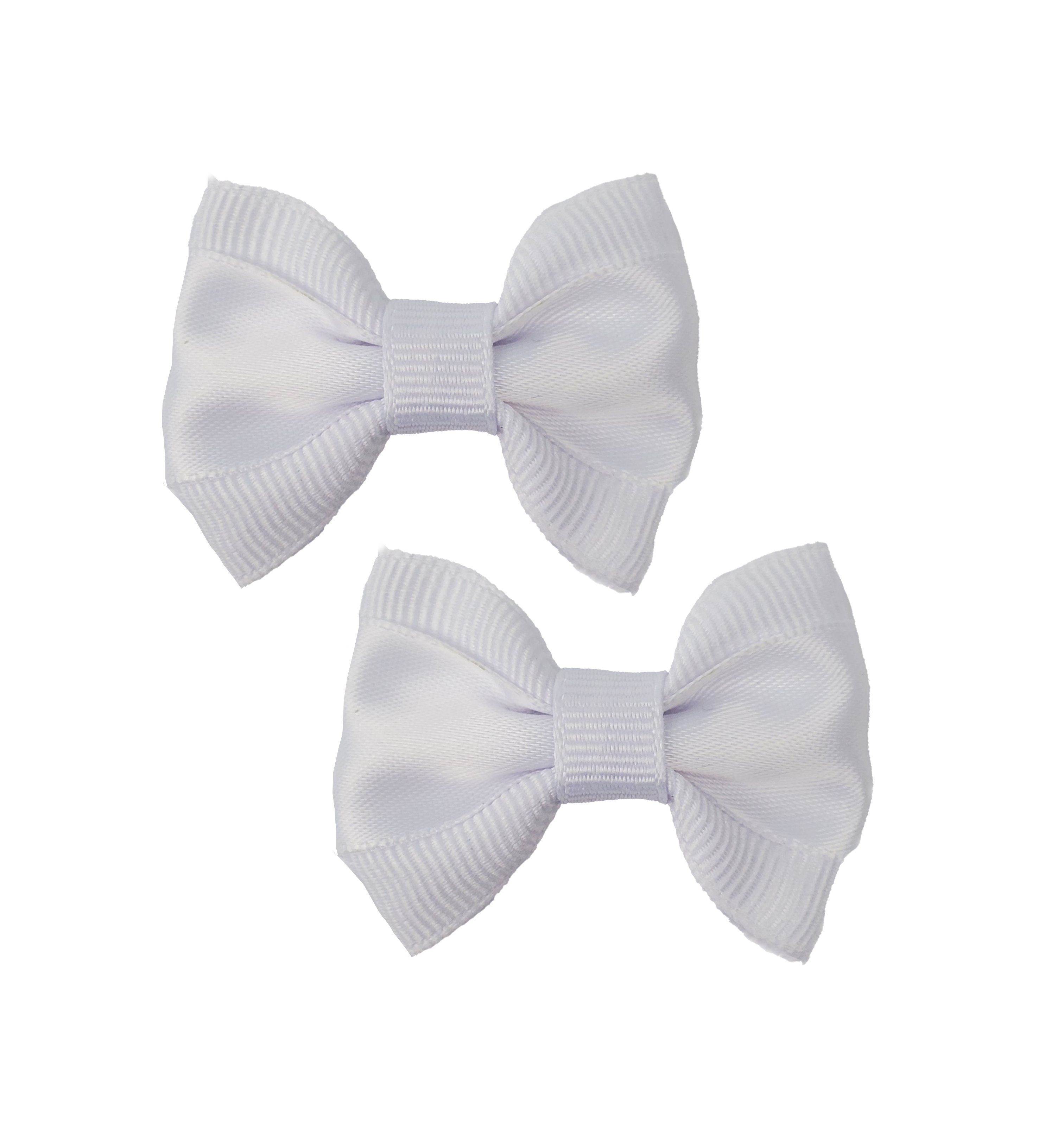 Formal White Hair Bows - 2 bows per card