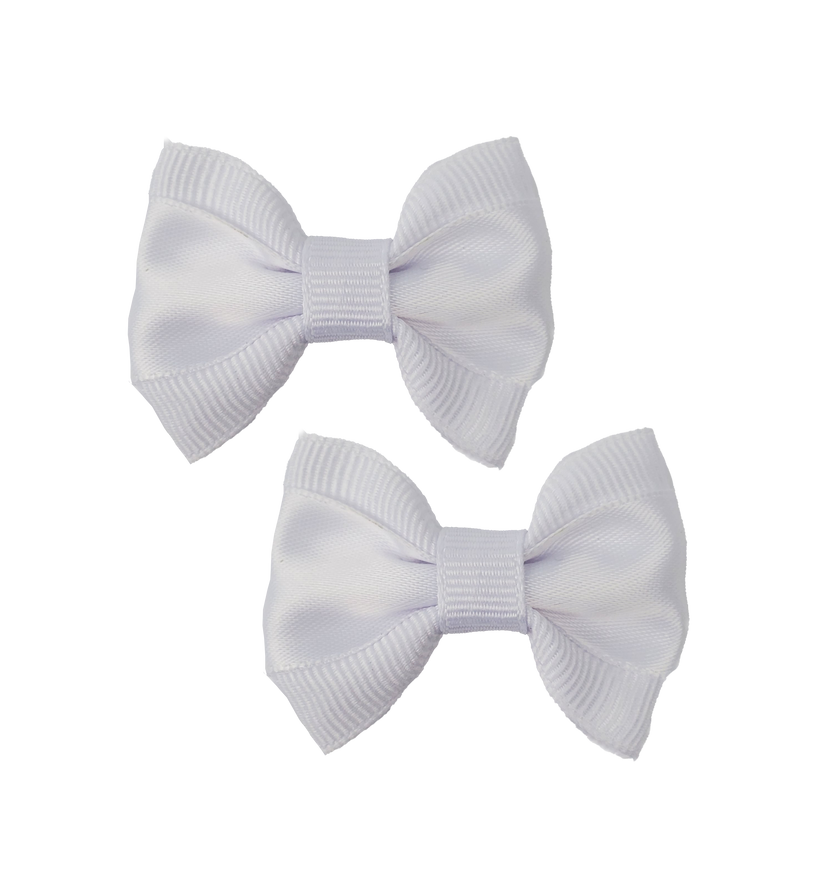 Formal White Hair Bows - 2 bows per card
