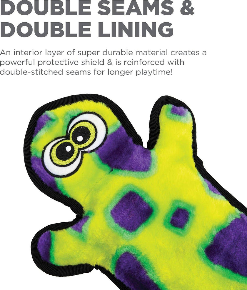 Outward Hound Invincibles Gecko Durable Plush Toy Green MED