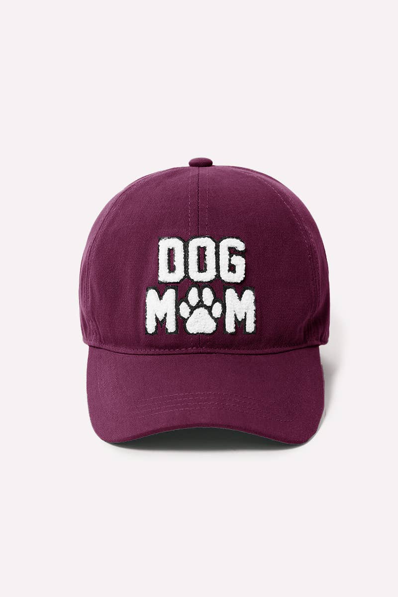 Chenille DOG MOM baseball Cap