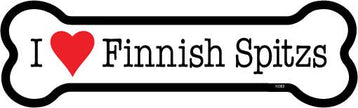 Finnish Spitz I (heart) Finnish Spitzs Bone Shaped Magnet