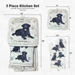 Labrador, black, oven mitt set