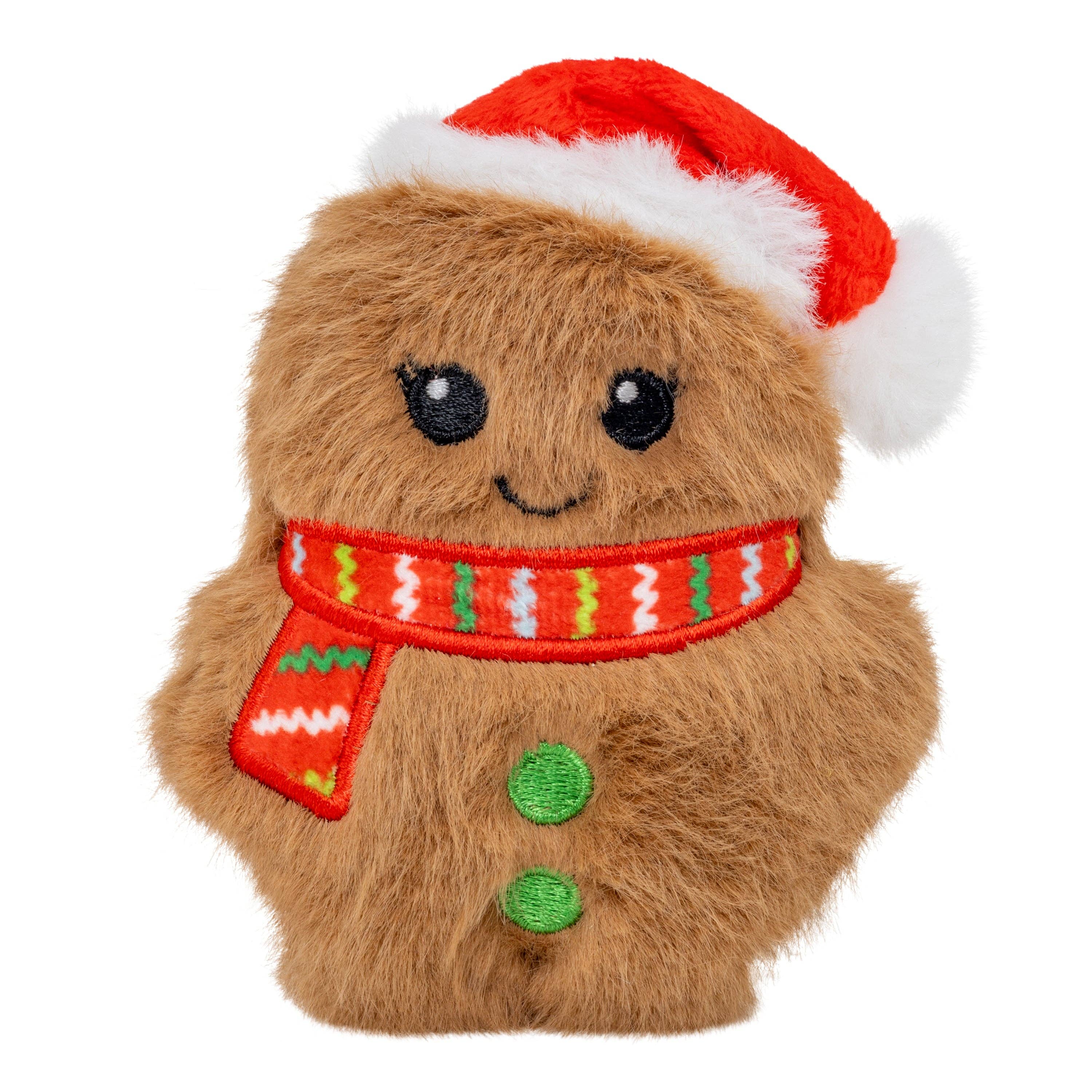 KONG Holiday Snuzzles Mini Santa Gingerbread Christmas Plush Dog Toy XS