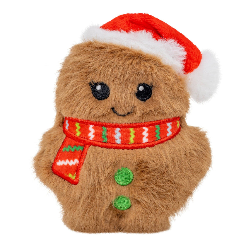 KONG Holiday Snuzzles Mini Santa Gingerbread Christmas Plush Dog Toy XS