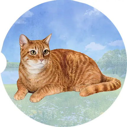 Orange Tabby Car Coaster