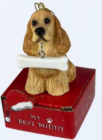 Cocker Spaniel Dog Bone Ornament