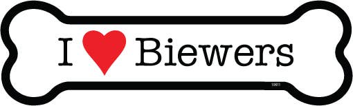 I (heart) Biewers Bone Shaped Magnet