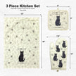Black Cat, oven mitt set