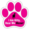 Show off your love for your favorite furry friend with our I Am Kitty Hear Me Meow Paw Magnet! Perfect for your car trunk or any magnetic surface, this adorable paw-shaped magnet features a vibrant image of your favorite dog or cat breed saying. Made from durable, weather-resistant materials, it’s designed to withstand the elements while adding a touch of personality to your vehicle or home.