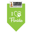 I Love Florida Dog Bandanas