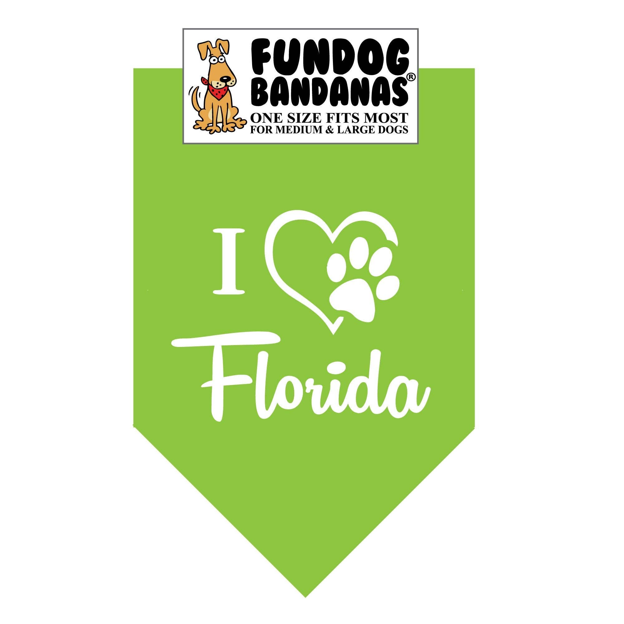 I Love Florida Dog Bandanas