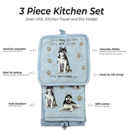 Husky, oven mitt set