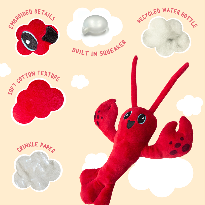 Dog Toy Red Lobster Luca the Lobster Plush Toy