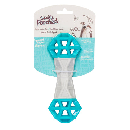 Totally Pooched Flex n' Squeak Toy Foam Rubber Grey/Teal