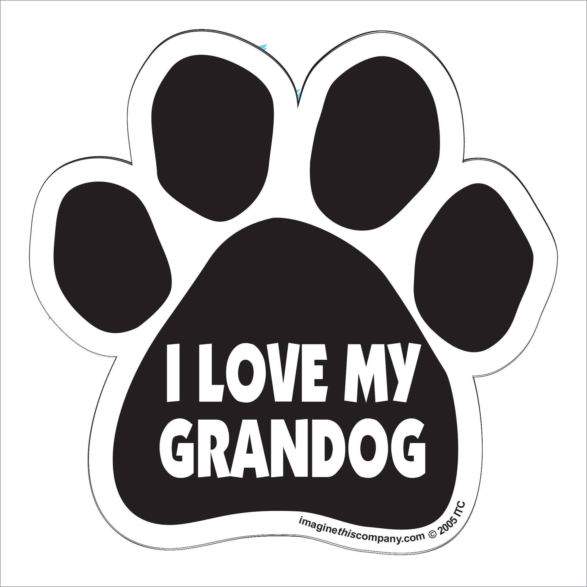 I Love My Grandog Paw Magnet