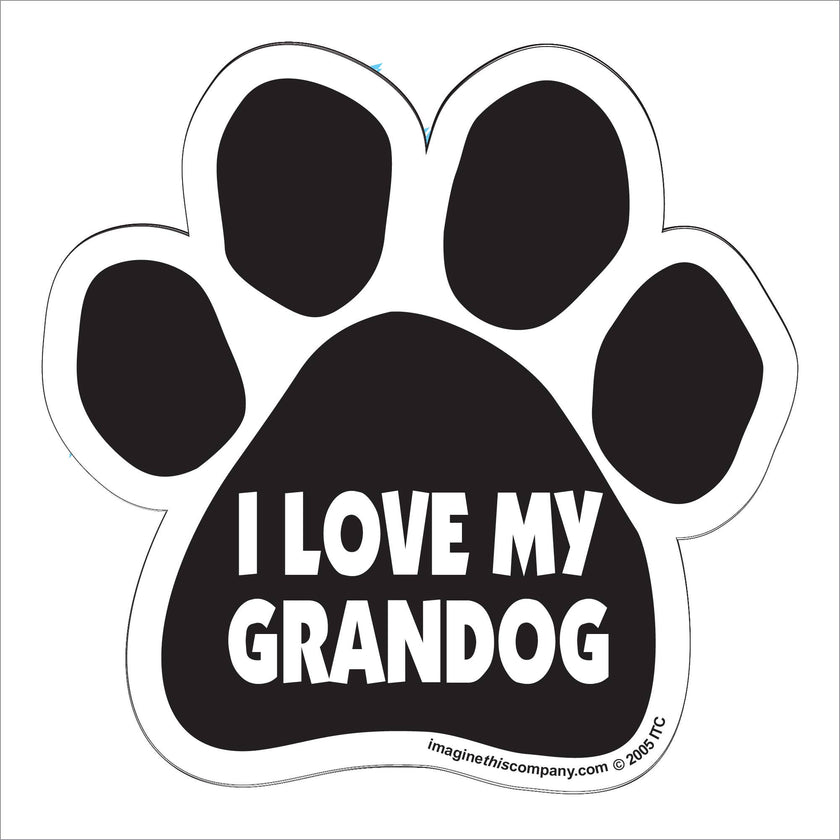 I Love My Grandog Paw Magnet