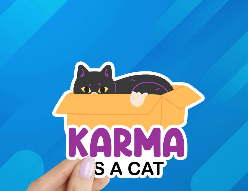 Taylor Karma is a Cat Laptop Water Bottle Sticker