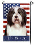 Bearded Collie Black & White True Blue Garden Flag