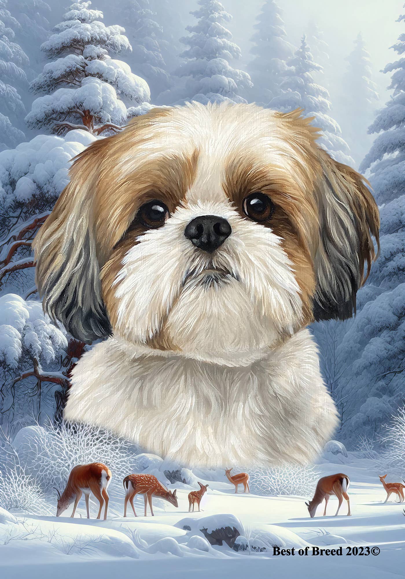 Shih Tzu Gold/White -    Wonderland Garden Flag