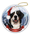 Greater Swiss Mountain Dog Santa Hat Dog Porcelain  Ornament