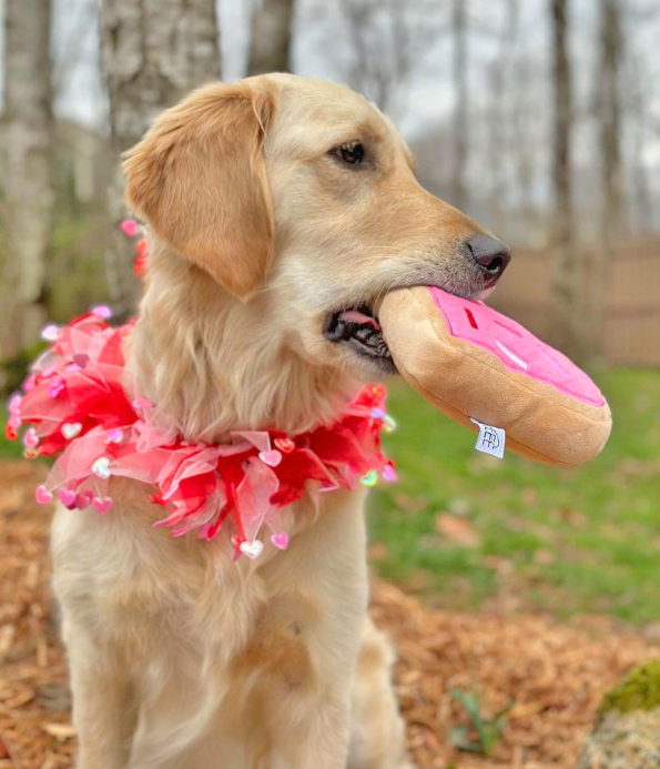 Valentine's Pink Heart Sugar Cookie Dog Toy