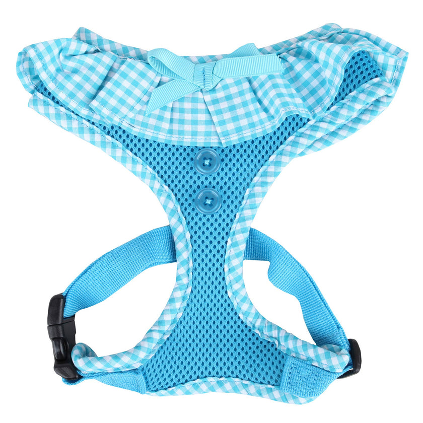 Checkered Ruffle Dog Harness Over-the-Head Vivien