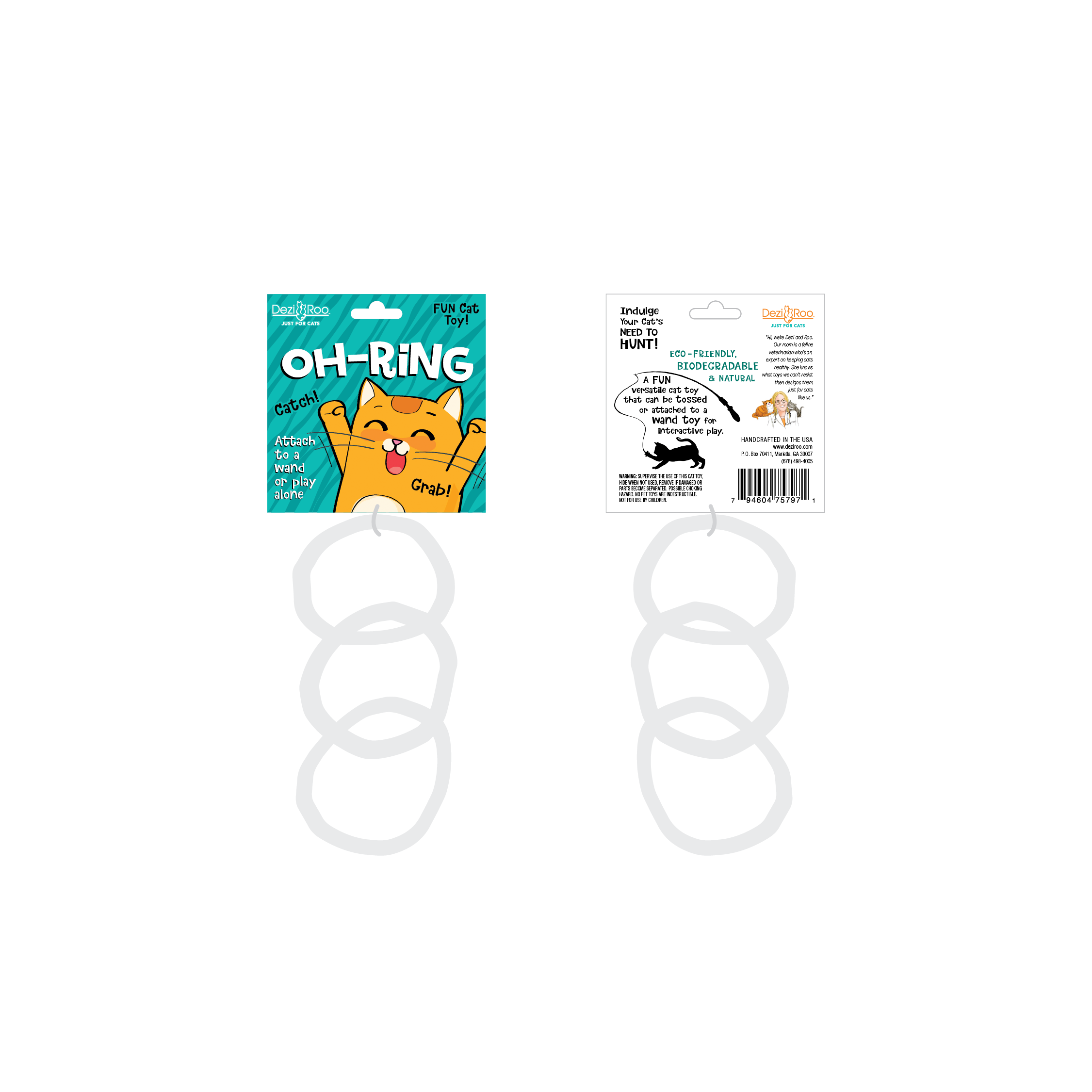 Cat Toy Oh-Rings Three Ring Wand Attachment Toy
