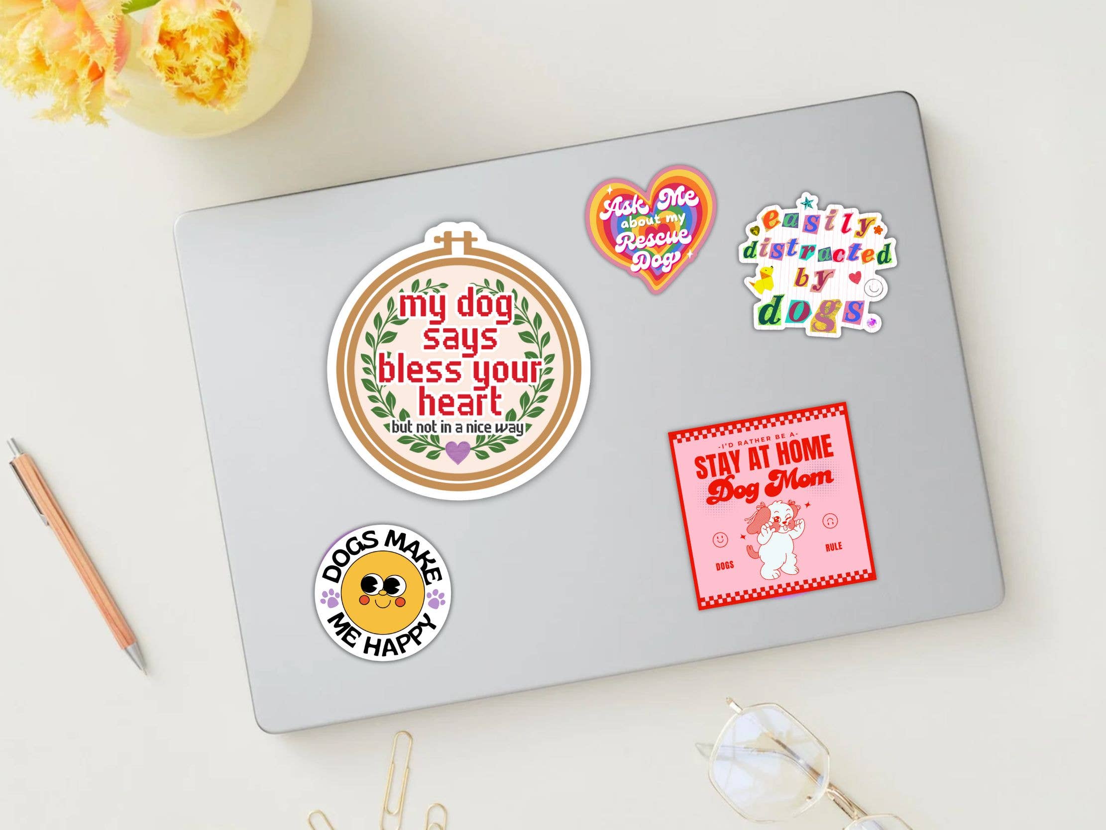 Cute Dog Sticker - Stay at Home Dog Mom