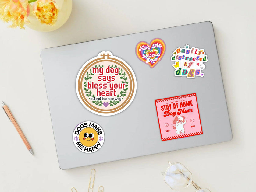 Cute Dog Sticker - Stay at Home Dog Mom