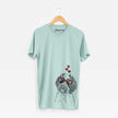 Rooney the Aussiedoodle - Bella Canvas Unisex Crewneck: Heather Sage / Bare (No Glasses) / Medium