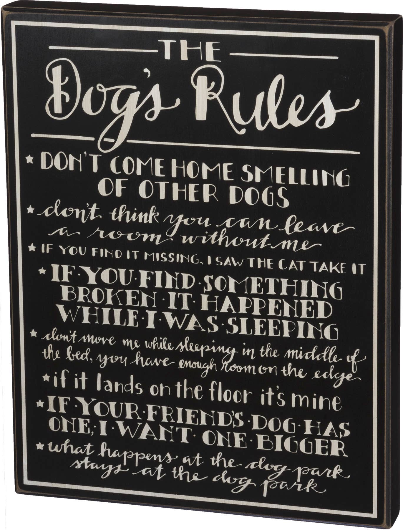 Dog's Rules Box Sign