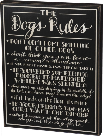 Dog's Rules Box Sign