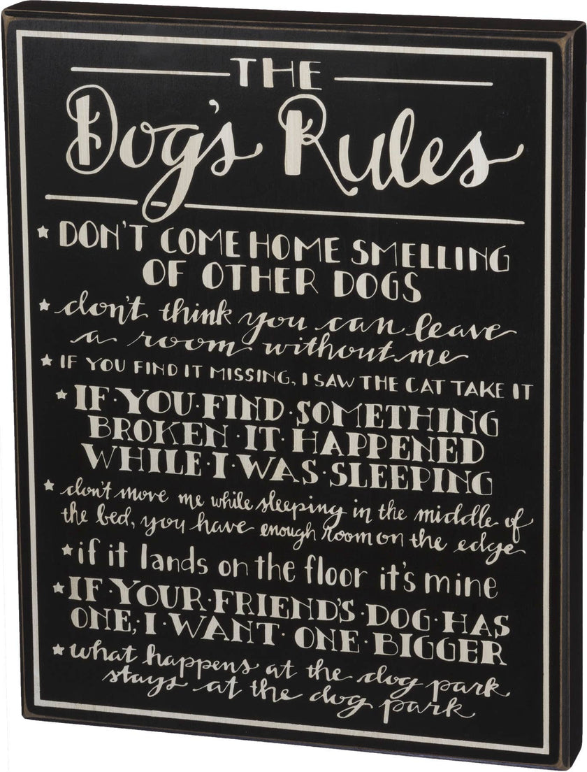 Dog's Rules Box Sign