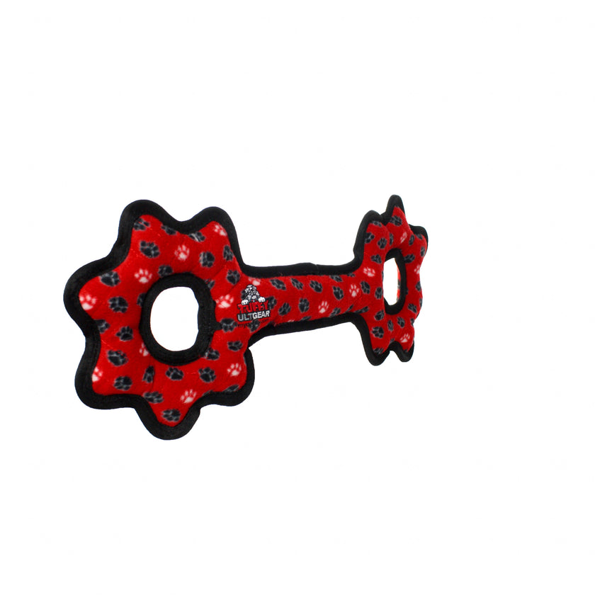 Tuffy Ultimate Tug-O-Gear - Red Paw, Squeaky Dog Toy