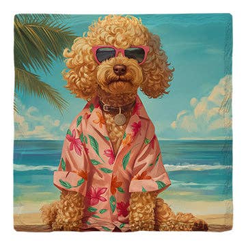 Miniature Poodle Beach Dog | Drink Coaster