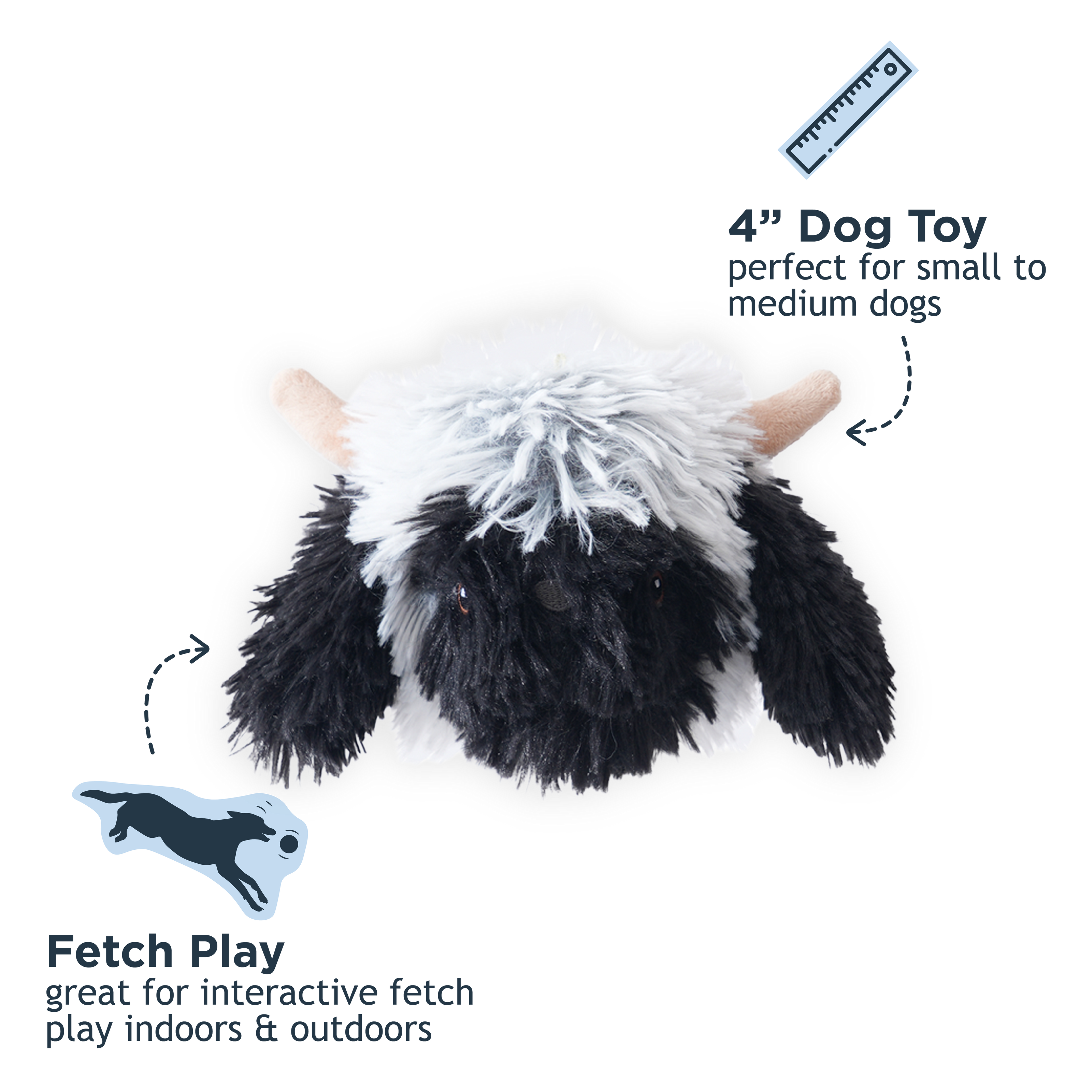 Dog Toy Highland Sheep 2-in-1 Fetch Ball Toy