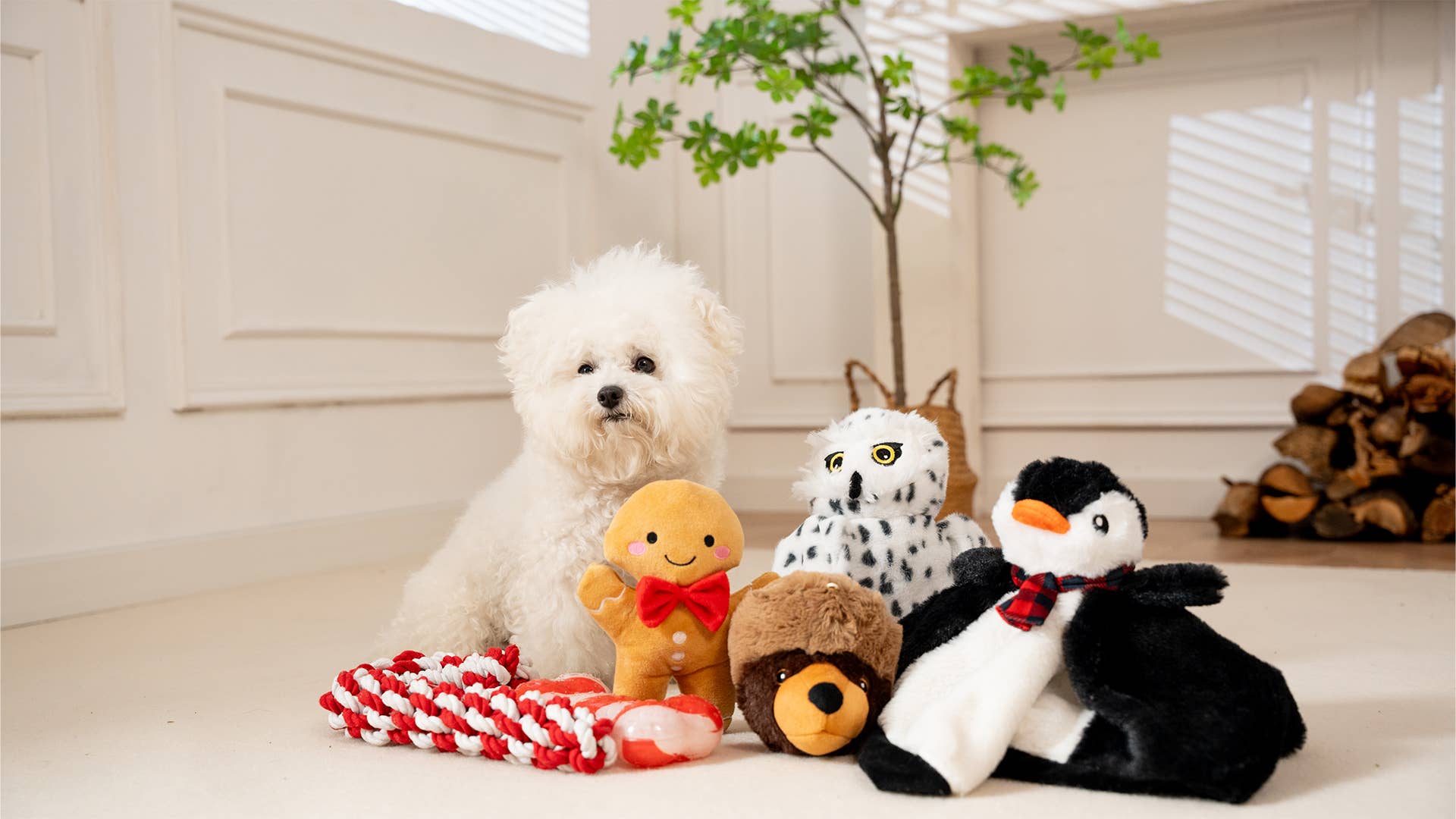 Dog Toy Snow Owl Animated Owl Plush Toy